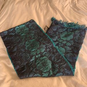 Nordstrom Teal and Black Scarf